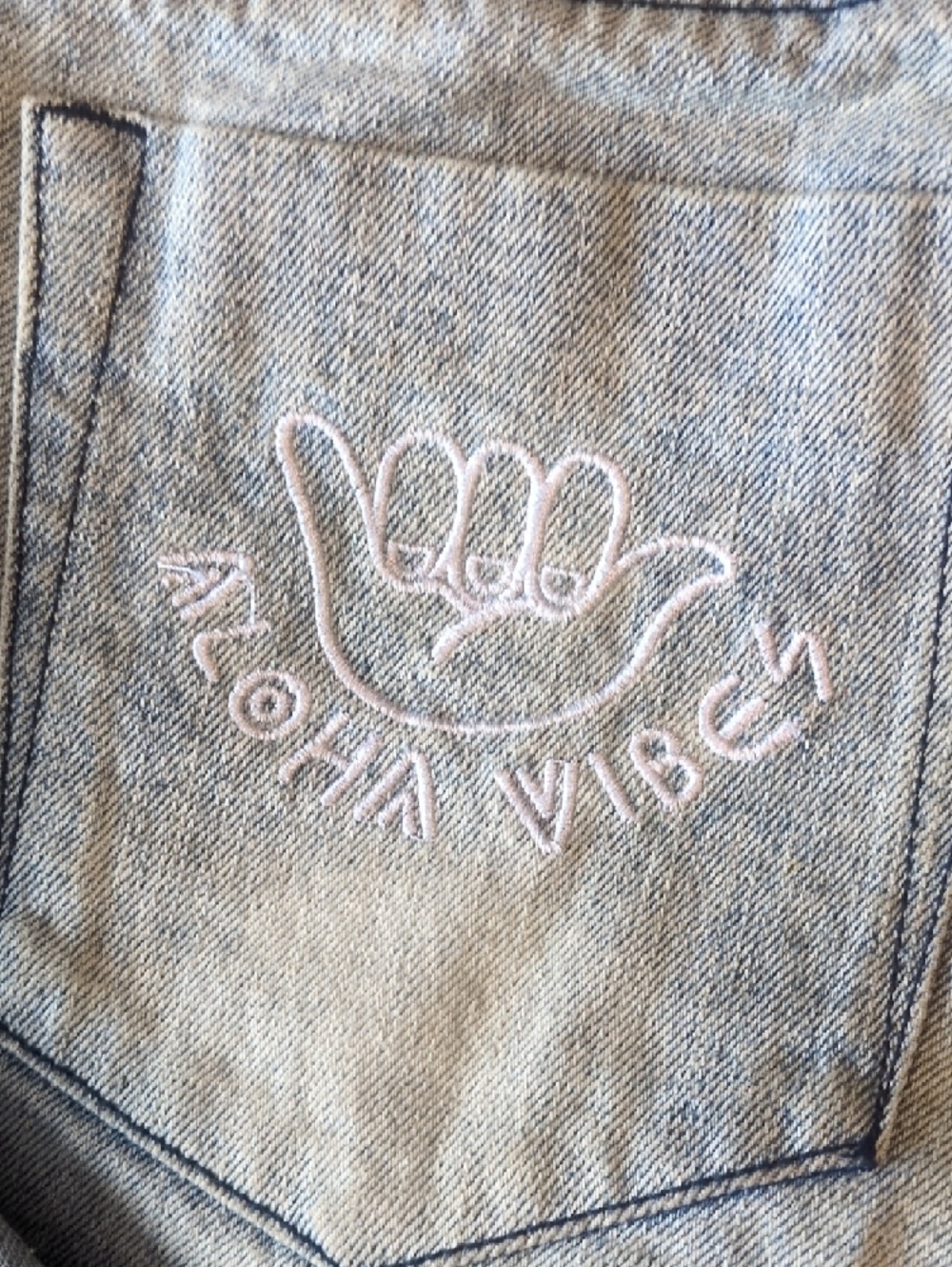 Spiritual Gangster Light Blue Denim Jean Shorts - Picture 4 of 6
